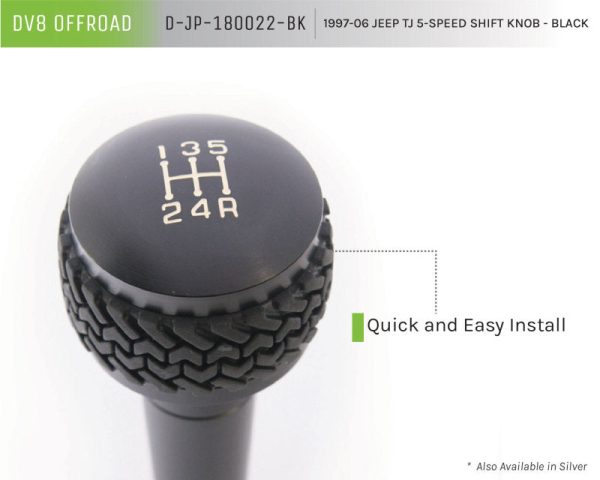 DV8 Offroad 1997-06 Jeep TJ 5-Speed Shift Knob And Lever Black For Discount - Image 5