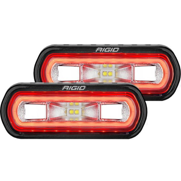 Rigid Industries SR-L Series Surface Mount LED Spreader Pair w  Red Halo - Universal on Sale