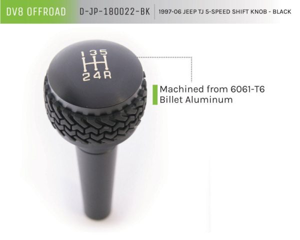 DV8 Offroad 1997-06 Jeep TJ 5-Speed Shift Knob And Lever Black For Discount - Image 3