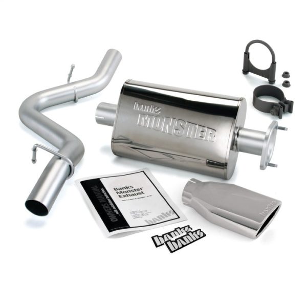 Banks Power 00-03 Jeep 2.5 4.0L Wrangler (2-Bolt Cat) Monster Exh Sys - SS Single Exh w  Chrome Tip on Sale - Image 2