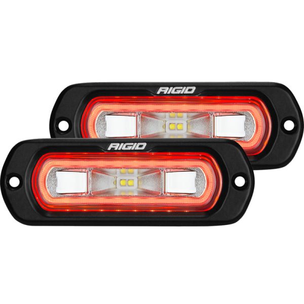 Rigid Industries SR-L Series Flush Mount LED Spreader Pair w  Red Halo - Universal For Cheap - Image 2