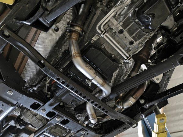 aFe POWER Twisted Steel Y-Pipe 2-1 4in 409 SS Exhaust System 2018 Jeep Wrangler (JL) V6-3.6L on Sale - Image 2