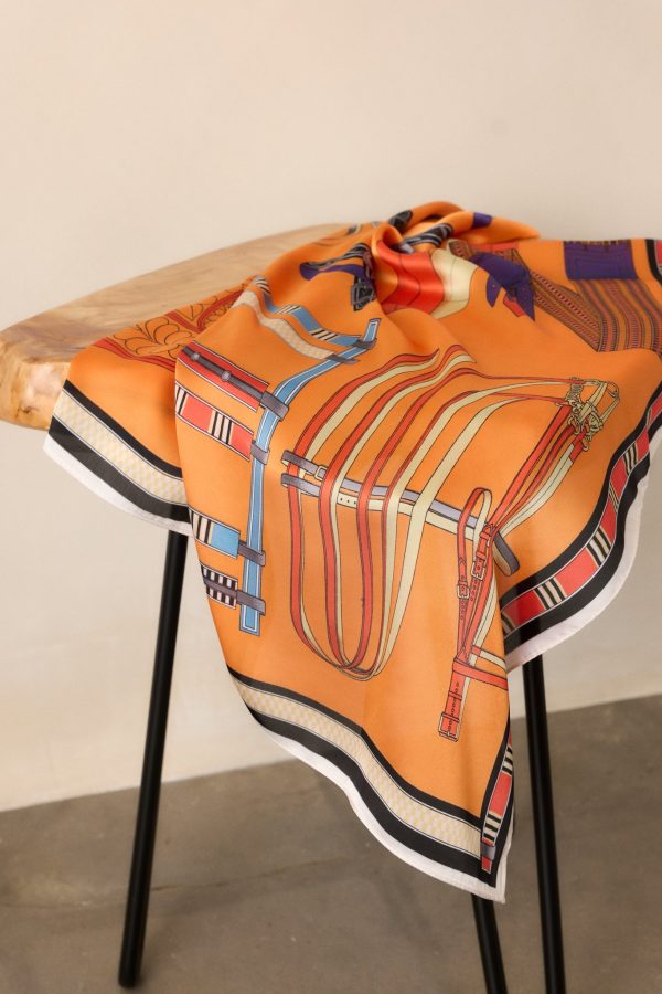 Found My Way Orange Multi Print Scarf Sale - Image 2