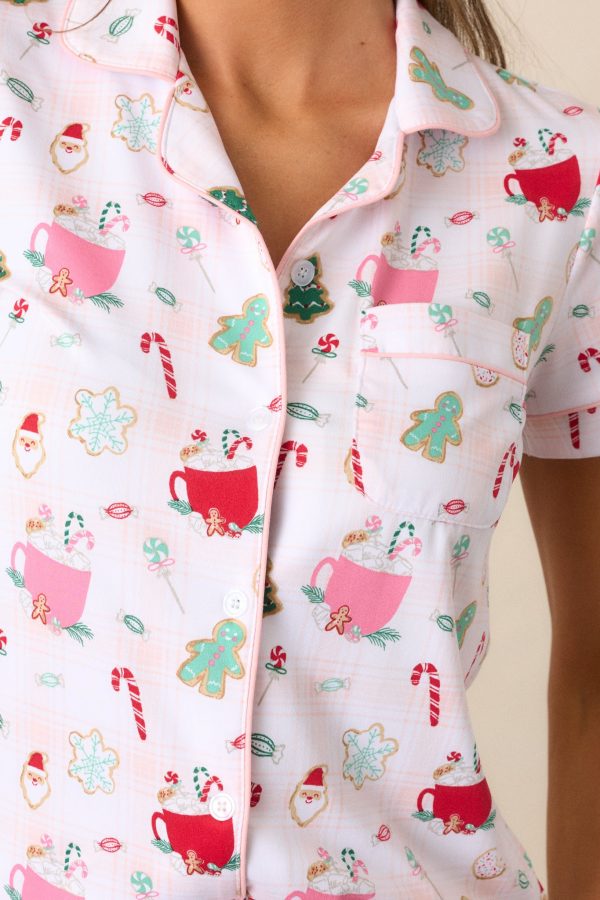 Peppermint Cocoa Bliss Ivory Pajama Top Online Sale - Image 2