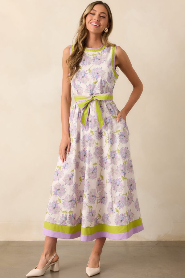 All In Due Time Cotton Lavender Floral Maxi Dress on Sale - Image 5