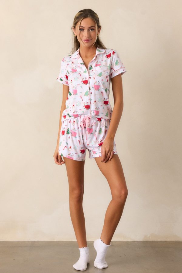 Peppermint Cocoa Bliss Ivory Pajama Top Online Sale - Image 4