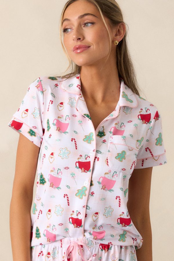 Peppermint Cocoa Bliss Ivory Pajama Top Online Sale - Image 5